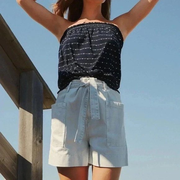 Anthropologie Pilcro NWT Ultra High-Rise Acid Wash Denim Shorts Size 26 - Picture 1 of 6